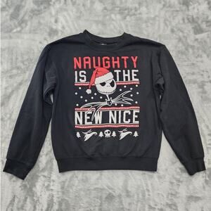 Disney Nightmare Before Christmas Sweatshirt Womens M Black Jack Skellington